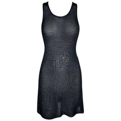 2000's Gucci Sheer Black Knit Mini Dress