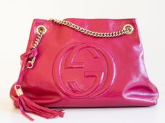 2000s Gucci Soho Pink Patent Leather Chain Shoulder Bag