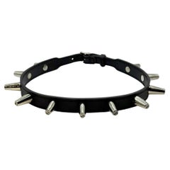 2000s Gucci spike leather choker necklace