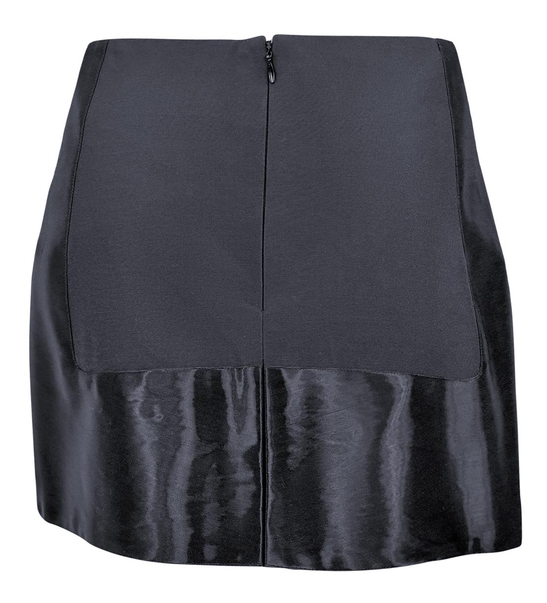 2000s Guy Laroche Couture Dark Navy Shimmery Panel Mini Skirt In Excellent Condition For Sale In West Hollywood, CA