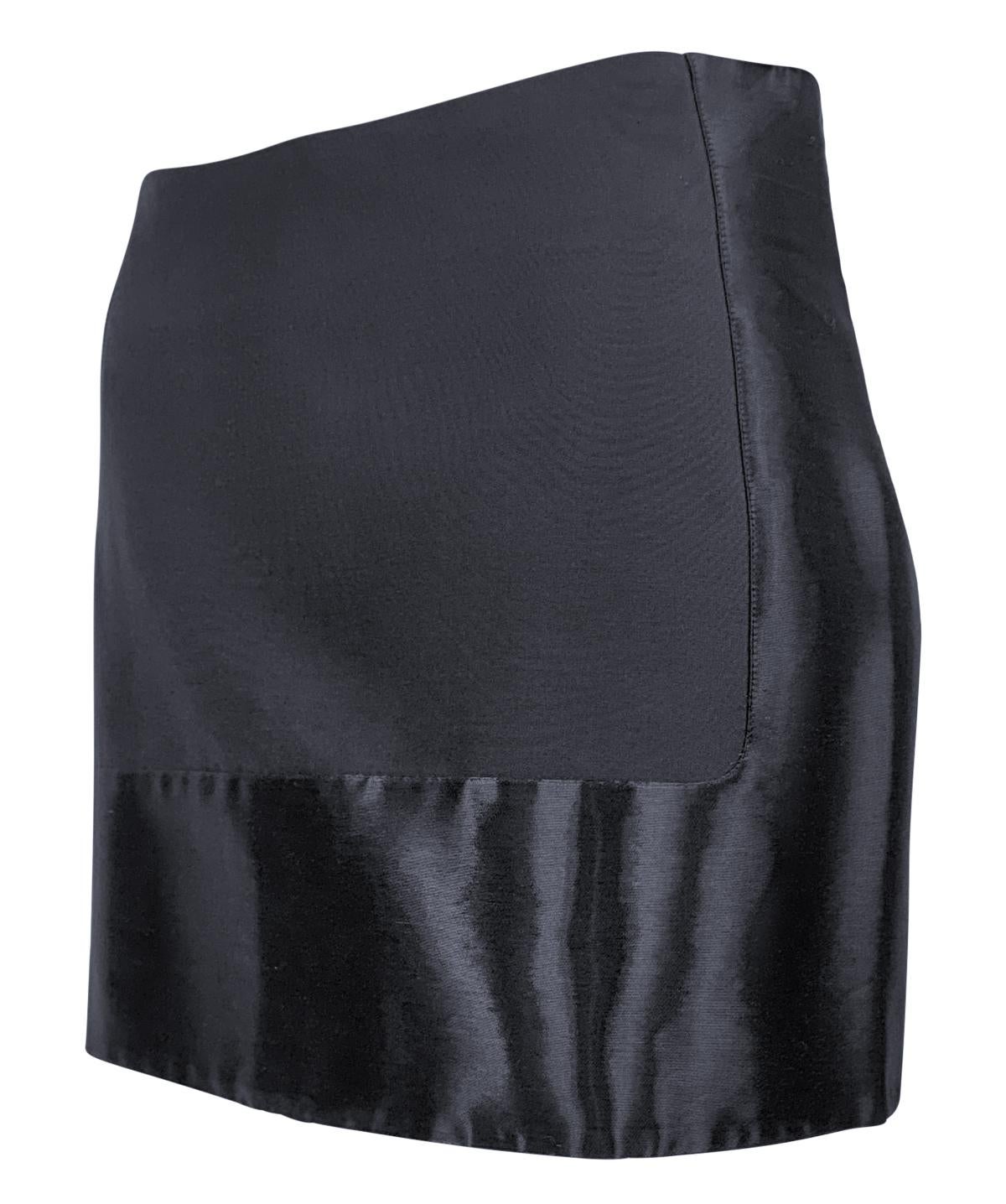 2000s Guy Laroche Couture Dark Navy Shimmery Panel Mini Skirt For Sale 1