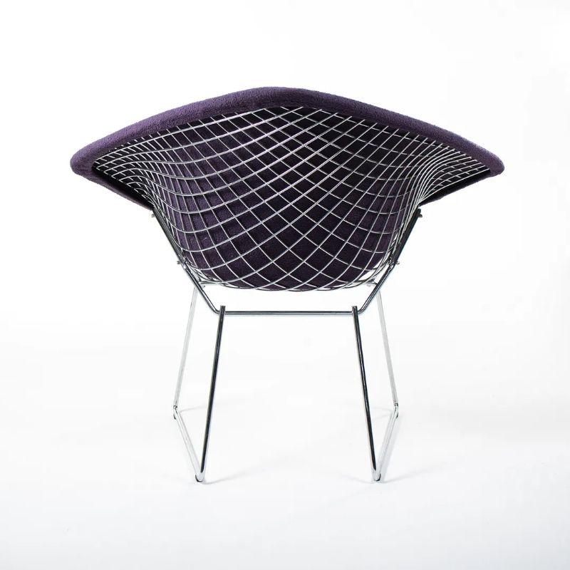 2000s Harry Bertoia for Knoll Diamond Lounge Chair in Purple Boucle For Sale 4