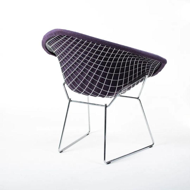 Modern 2000s Harry Bertoia for Knoll Diamond Lounge Chair in Purple Boucle For Sale