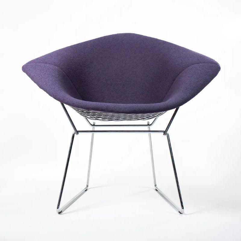 Contemporary 2000s Harry Bertoia for Knoll Diamond Lounge Chair in Purple Boucle For Sale