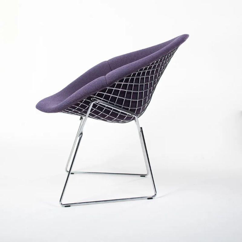 2000s Harry Bertoia for Knoll Diamond Lounge Chair in Purple Boucle For Sale 1