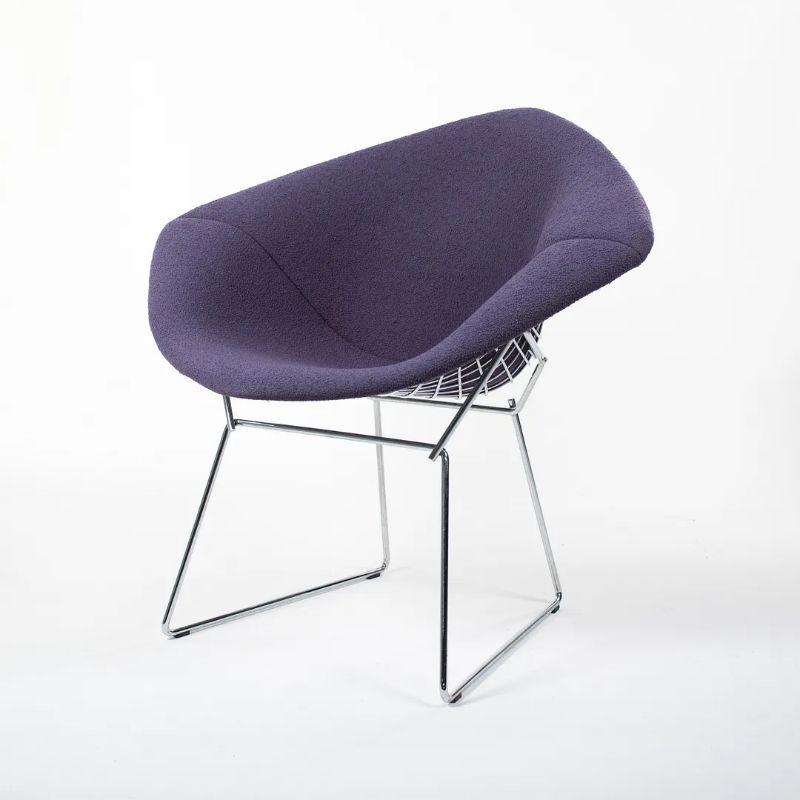 2000s Harry Bertoia for Knoll Diamond Lounge Chair in Purple Boucle For Sale 2
