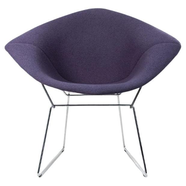 2000s Harry Bertoia for Knoll Diamond Lounge Chair in Purple Boucle For Sale