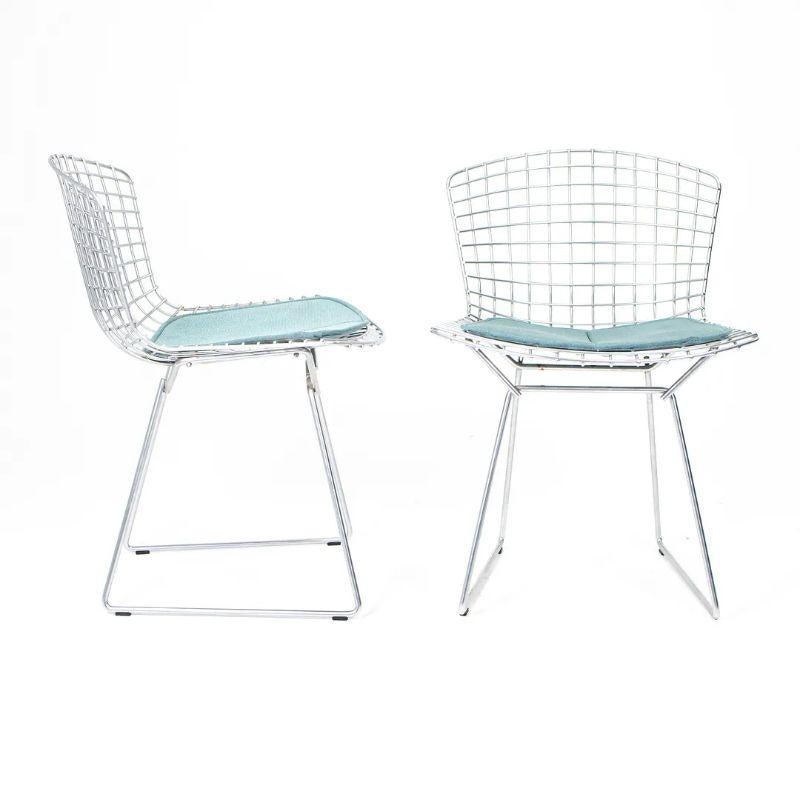 2000s Harry Bertoia for Knoll Dining / Side Chairs w/ Blue Pads, Set of 6 5