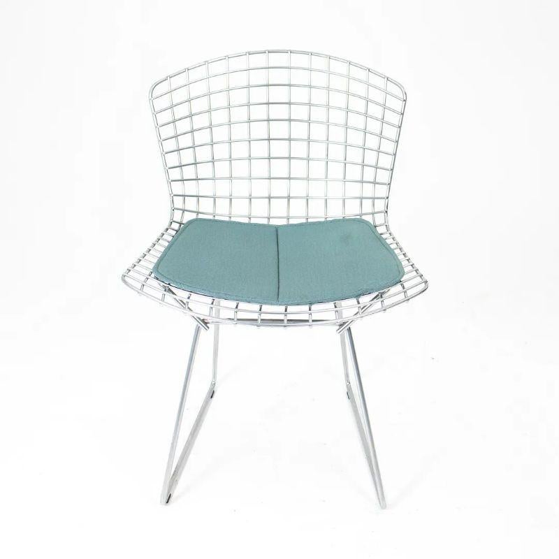 American 2000s Harry Bertoia for Knoll Dining / Side Chairs w/ Blue Pads, Set of 6