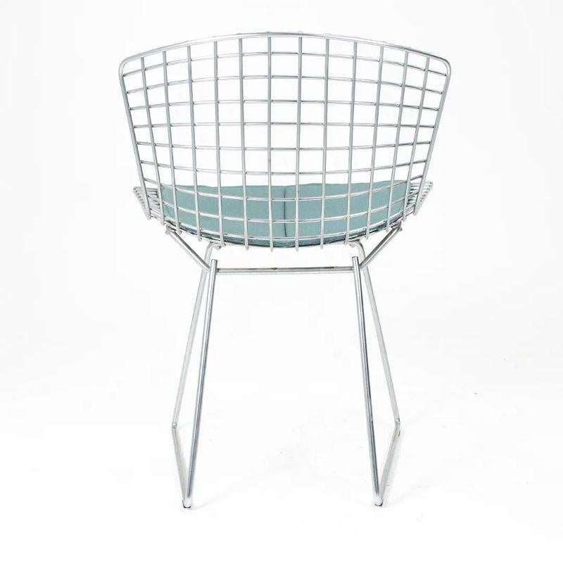 2000s Harry Bertoia for Knoll Dining / Side Chairs w/ Blue Pads, Set of 6 1