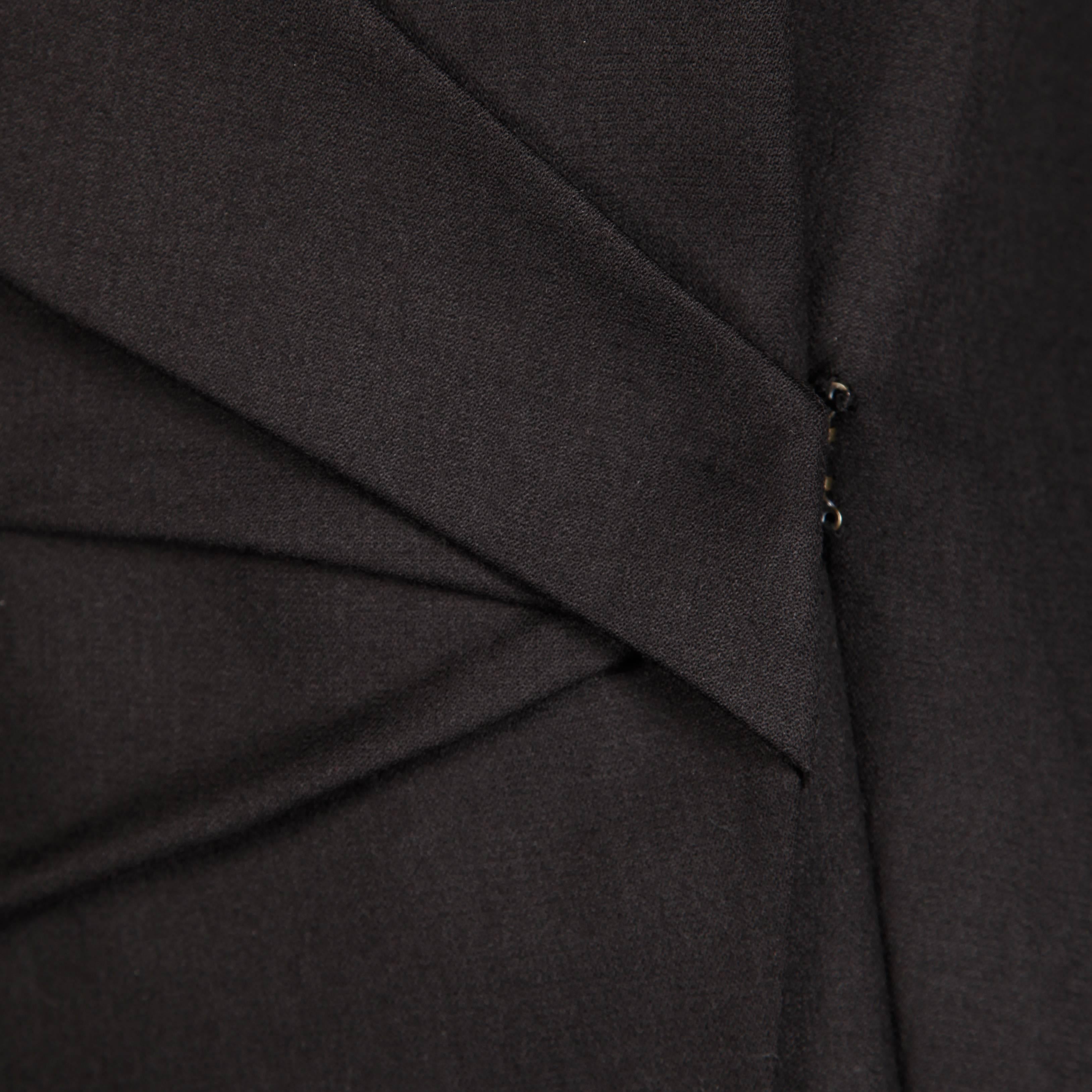 2000s Helmut Lang Black Wool + Silk Asymmetric Avant Garde Blazer Jacket For Sale 1