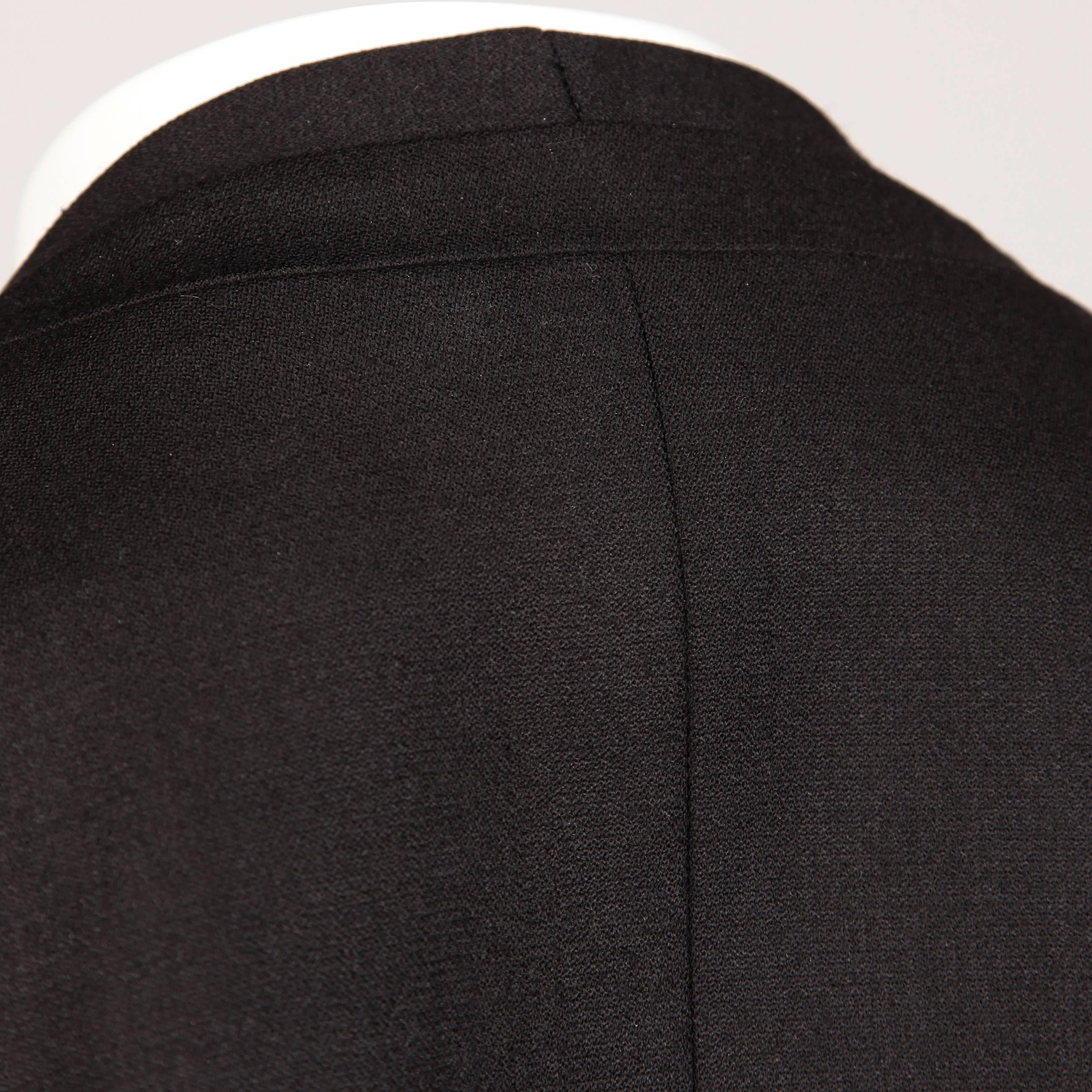 2000s Helmut Lang Black Wool + Silk Asymmetric Avant Garde Blazer Jacket For Sale 3