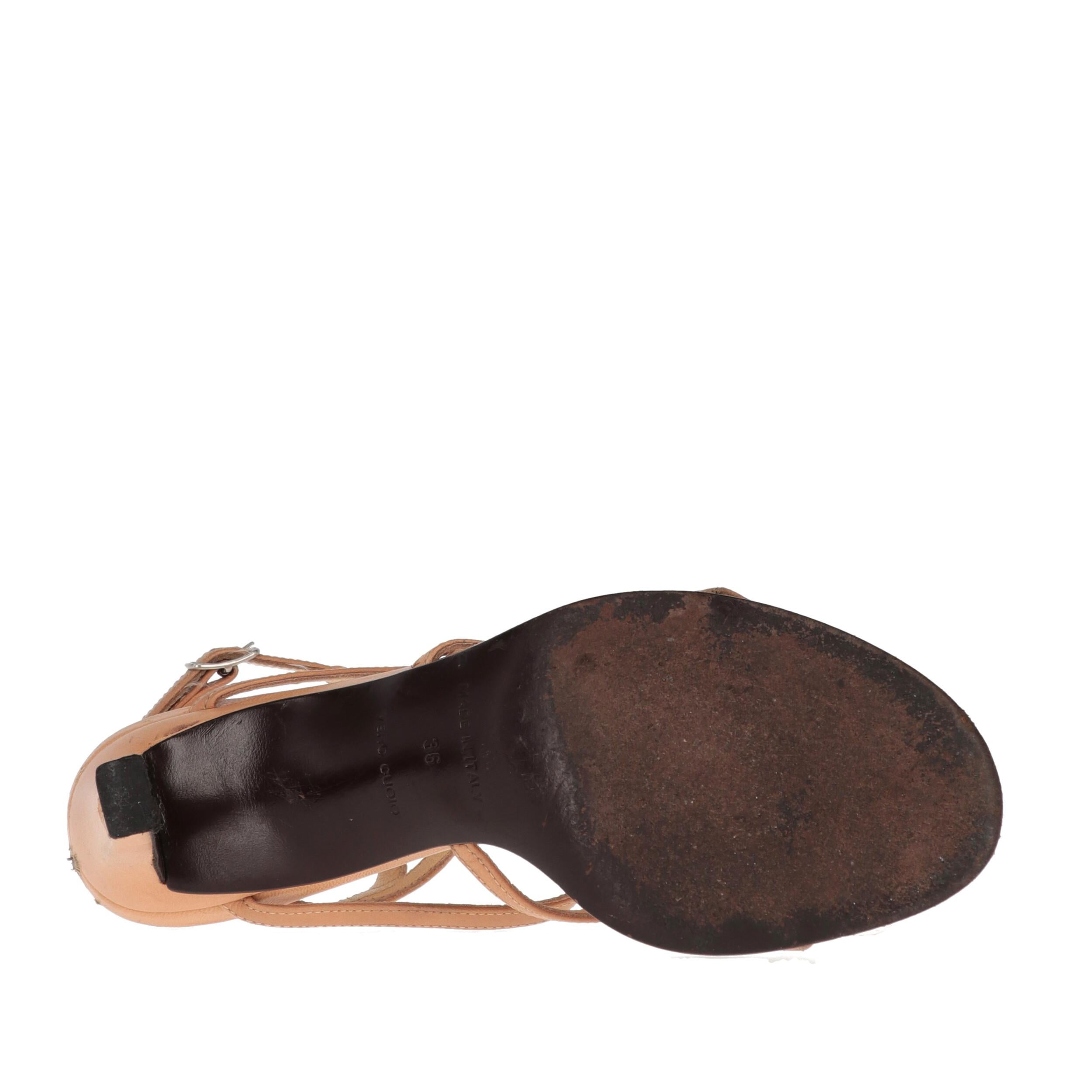 2000s Helmut Lang Vintage Powder Pink Leather Sandals For Sale 6