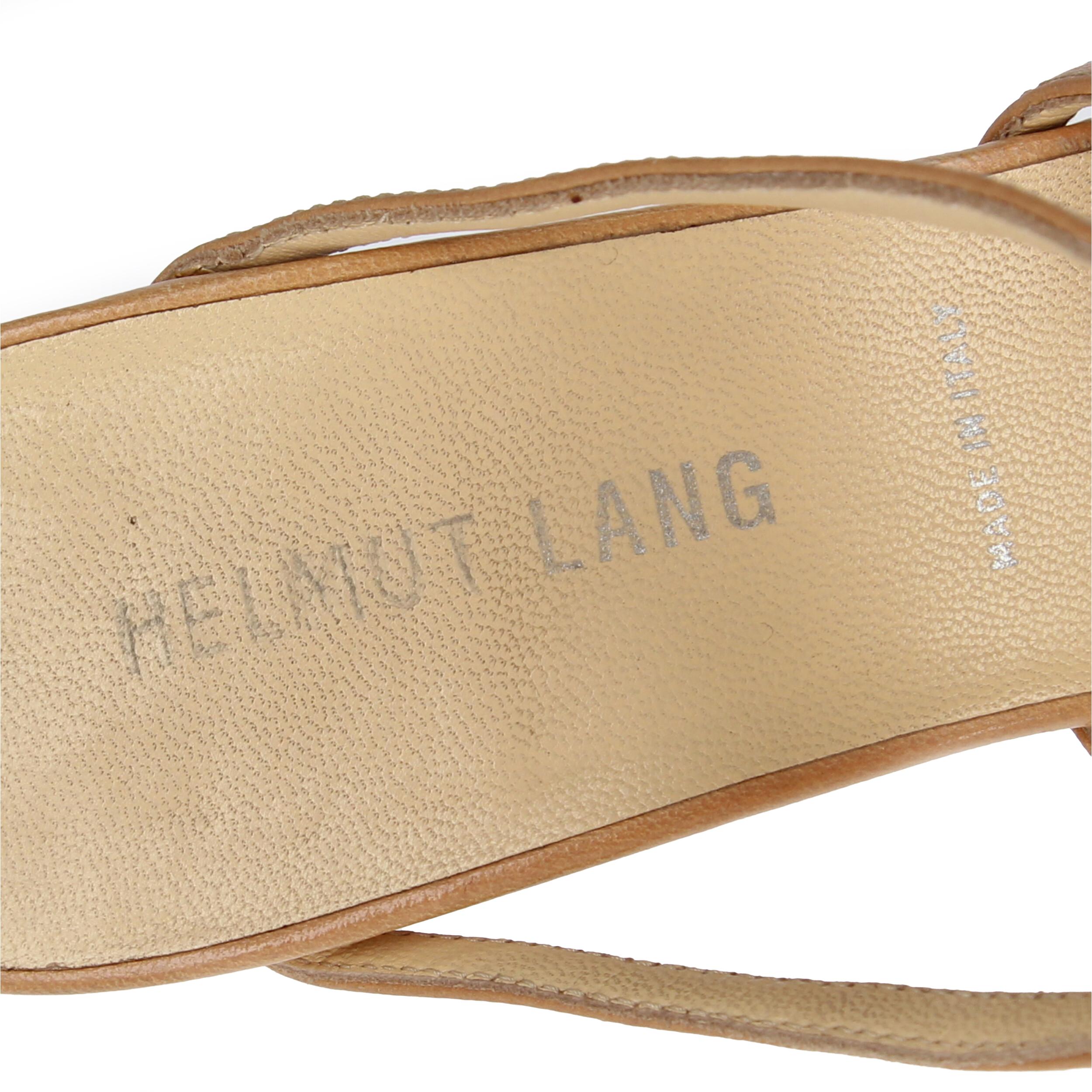 2000s Helmut Lang Vintage Powder Pink Leather Sandals For Sale 1