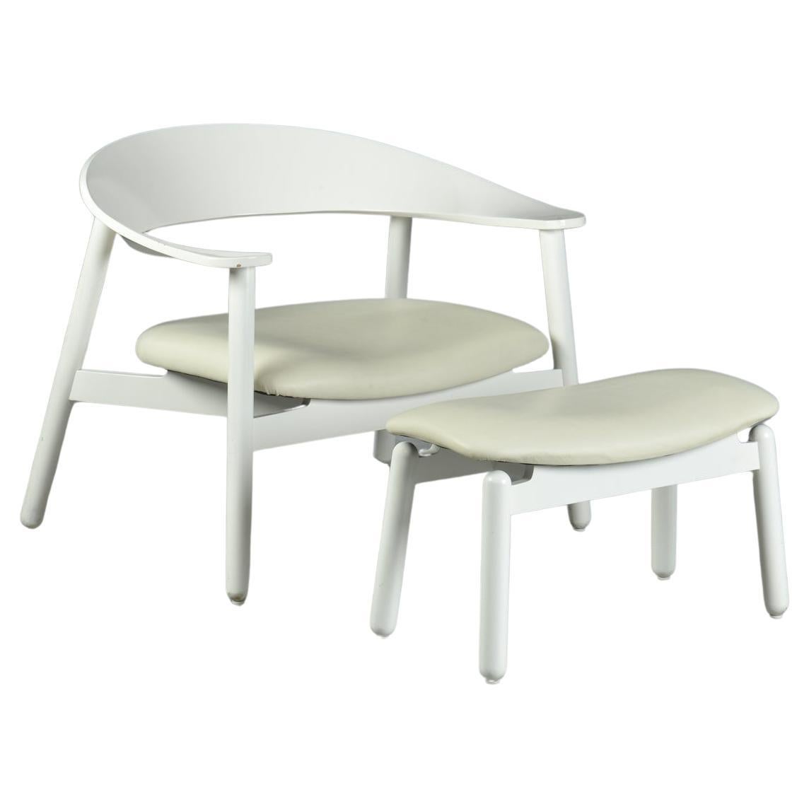 2000s Henrik Bønnelycke Sculptural Lounge Chair and Ottoman