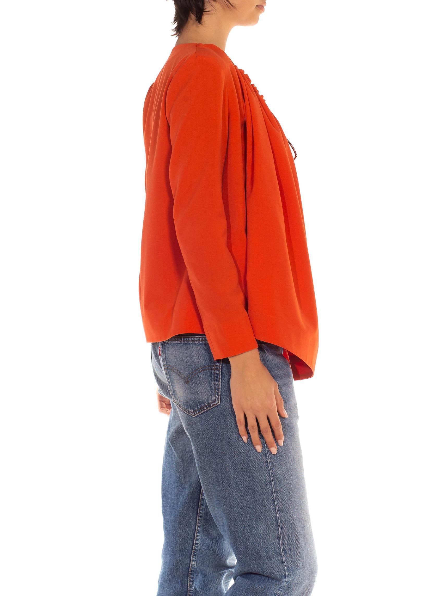 2000S Henrik Vibskov Orange Poly Spandex Blend Asymmetrical Drawstring Jacket In Excellent Condition In New York, NY