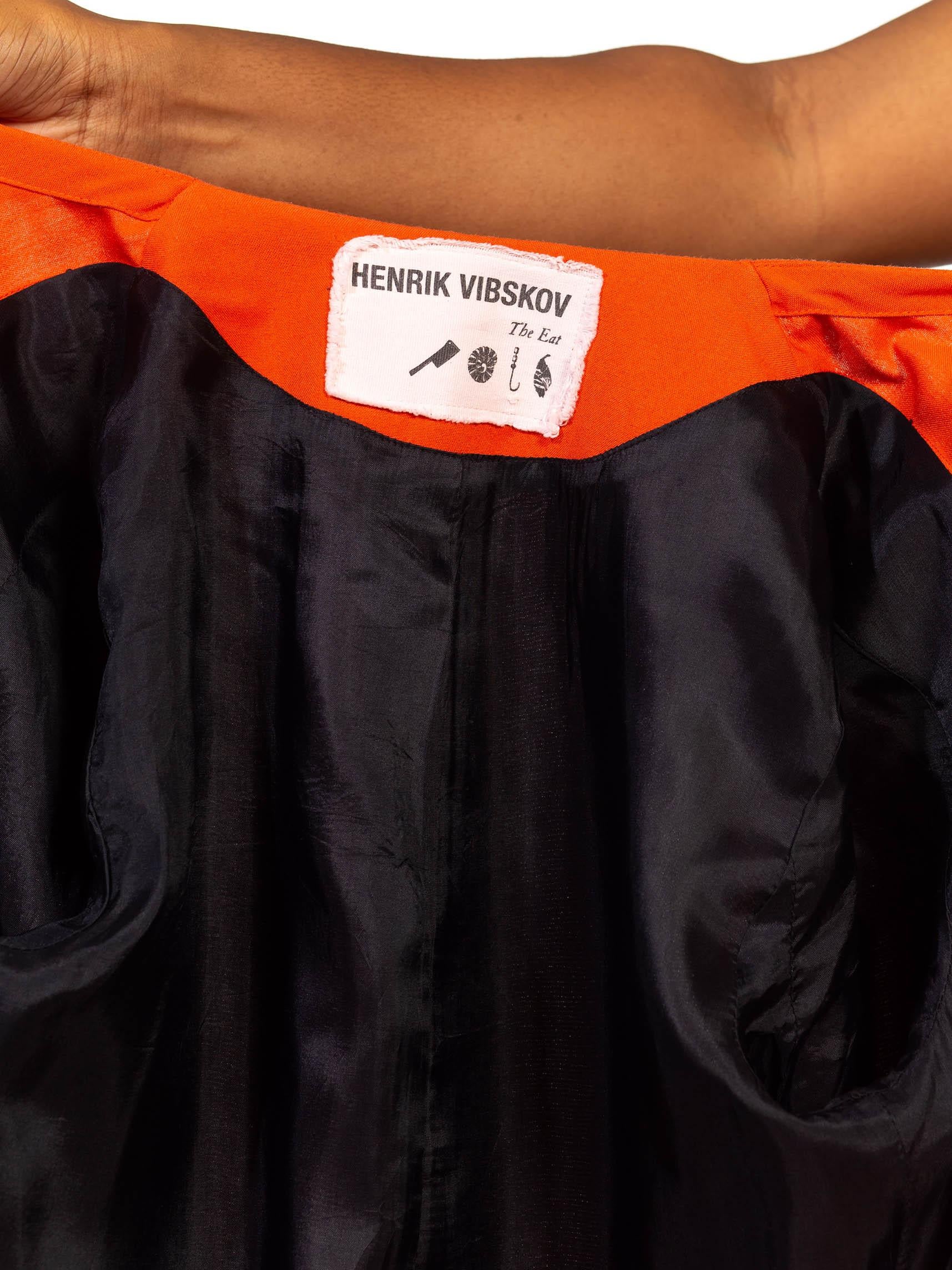 2000S Henrik Vibskov Orange Poly Spandex Blend Asymmetrical Drawstring Jacket 5