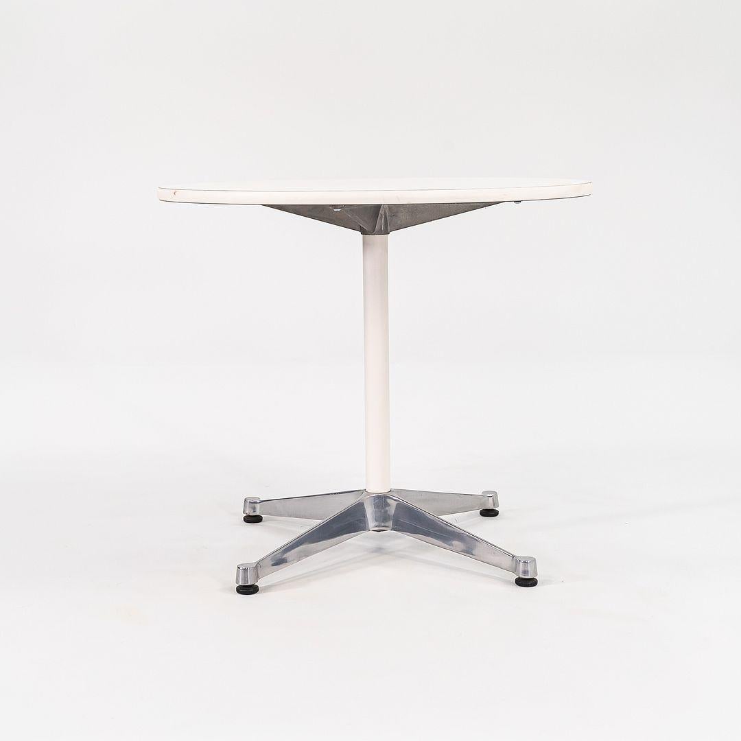 Modern 2000s Herman Miller Eames Aluminum Base Table with 30 inch Round Laminate Top For Sale