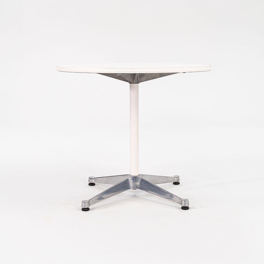 American 2000s Herman Miller Eames Aluminum Base Table with 30 inch Round Laminate Top For Sale