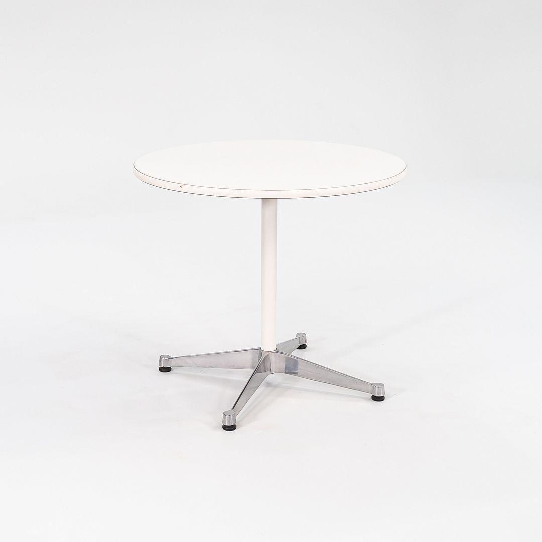 2000s Herman Miller Eames Aluminum Base Table with 30 inch Round Laminate Top In Good Condition For Sale In Philadelphia, PA