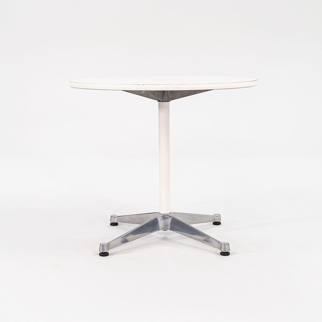 2000s Herman Miller Eames Aluminum Base Table with 30 inch Round Laminate Top For Sale 1
