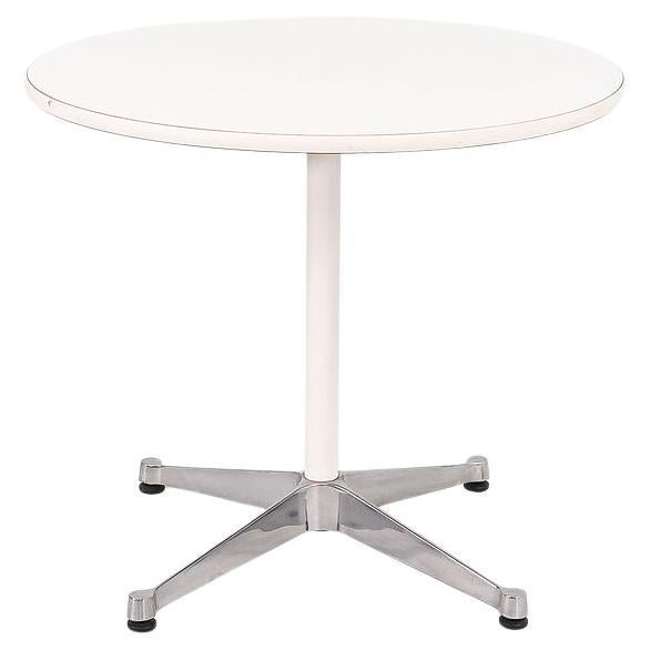 2000s Herman Miller Eames Aluminum Base Table with 30 inch Round Laminate Top