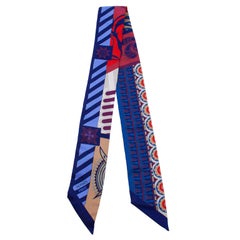2000's Hermes Blue Silk Twilly Scarf