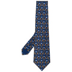 2000s Hermès Giraffes Printed Silk Tie