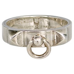 2000s Hermès Paris 925 Silver Collier de Chien Ring
