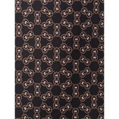 2000s Hermès Vintage Black Silk Ropes Print Tie