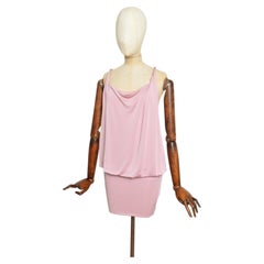 2000’s ICEBERG Vintage Dusty Blush Pink Draped Y2K Mini Dress