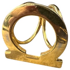 2000s Iconic Gilt Metal Gancini Scarf Ring by Salvatore Ferragamo