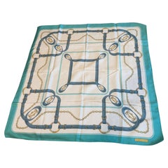 2000s Iconic Le must de Cartier Equestrian Motif Silk Scarf by Cartier