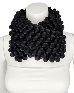 2000s Issey Miyake Black Bubble Effect Neck Wrap