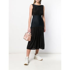 2000s Issey Miyake Vintage black sleeveless midi dress