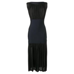 2000s Issey Miyake Vintage black sleeveless midi dress