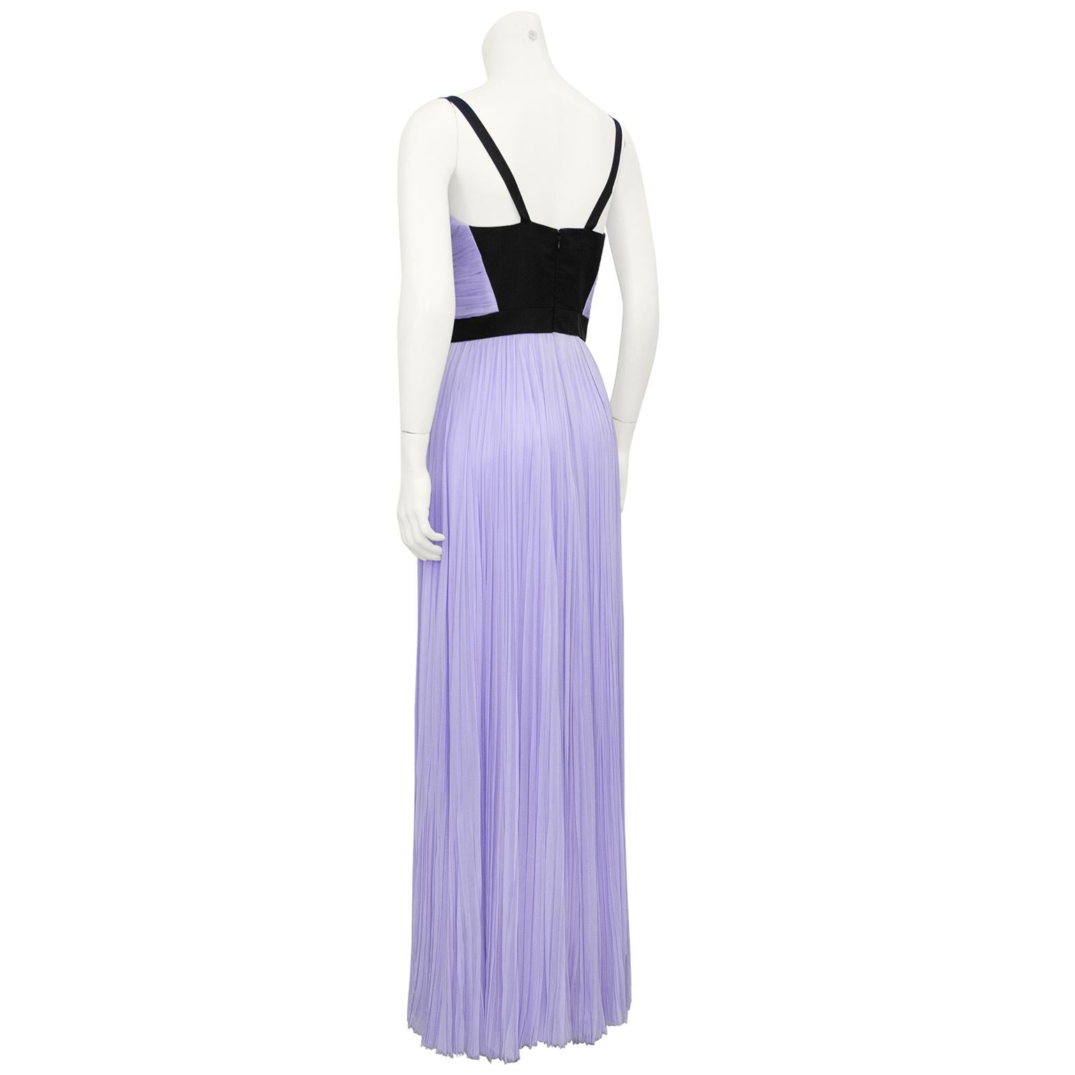 2000s J. Mendel Lilac and Black Evening Gown In Good Condition For Sale In Toronto, Ontario