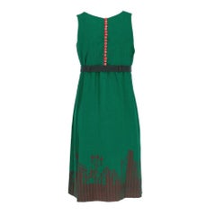 2000s JC De Castelbajac green linen blend upcycled dress