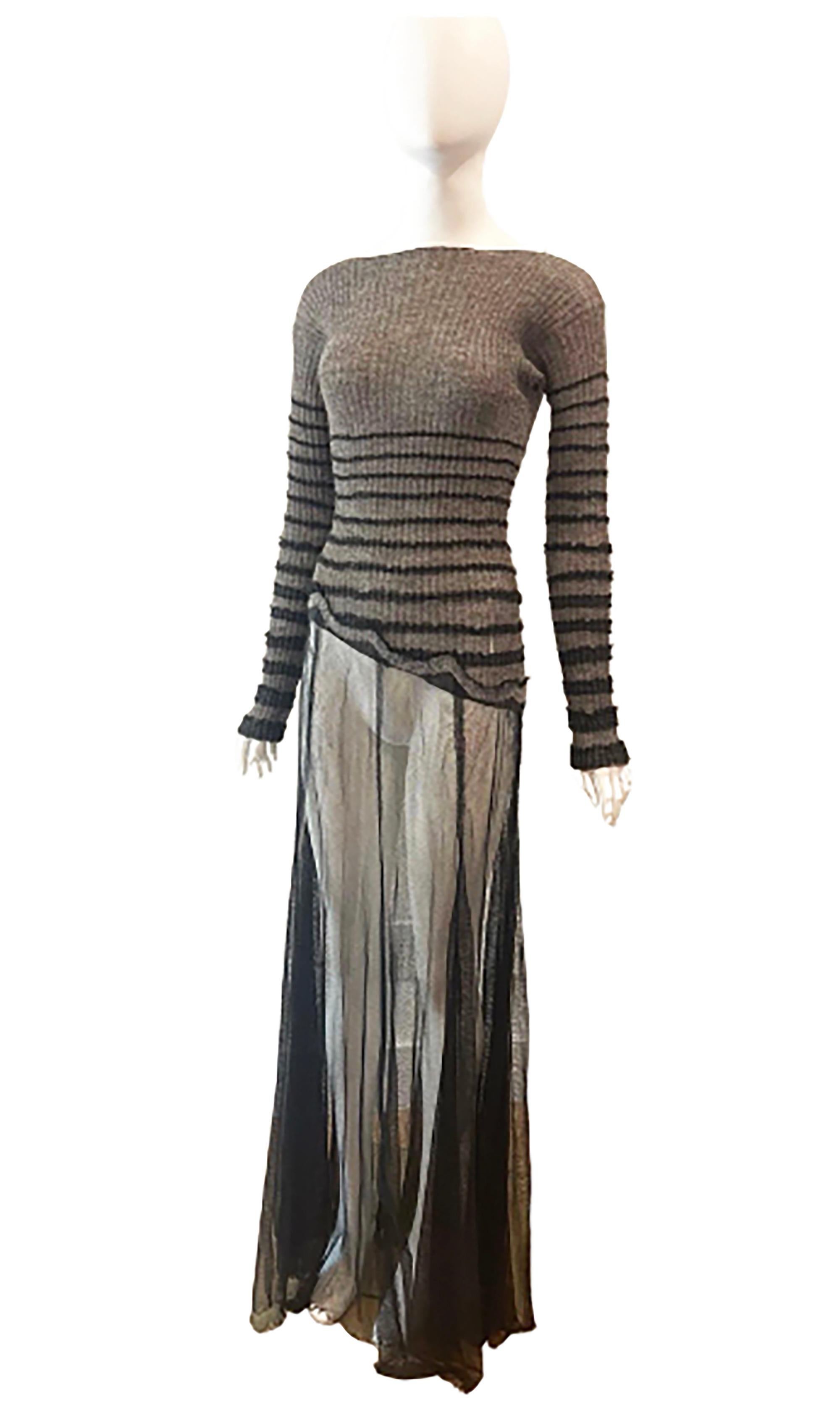 2000s Jean Paul Gaultier Alpaca Sheer Evening Gown In Excellent Condition In Austin, TX