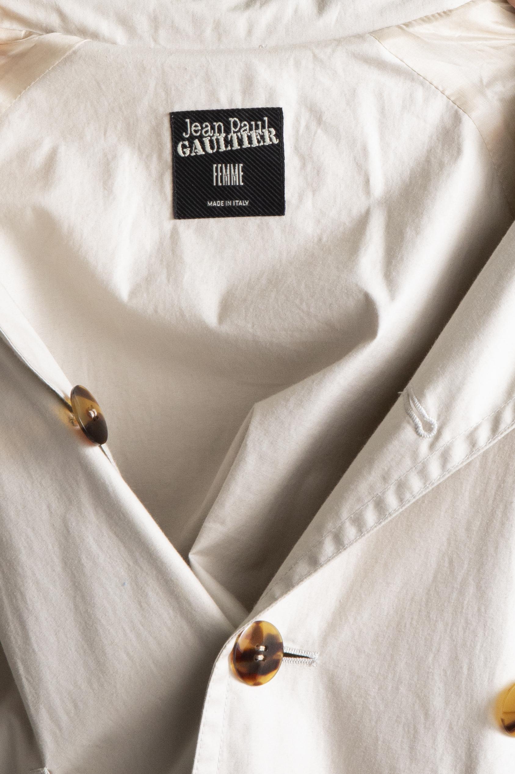 2000s Jean Paul Gaultier beige trench coat 1