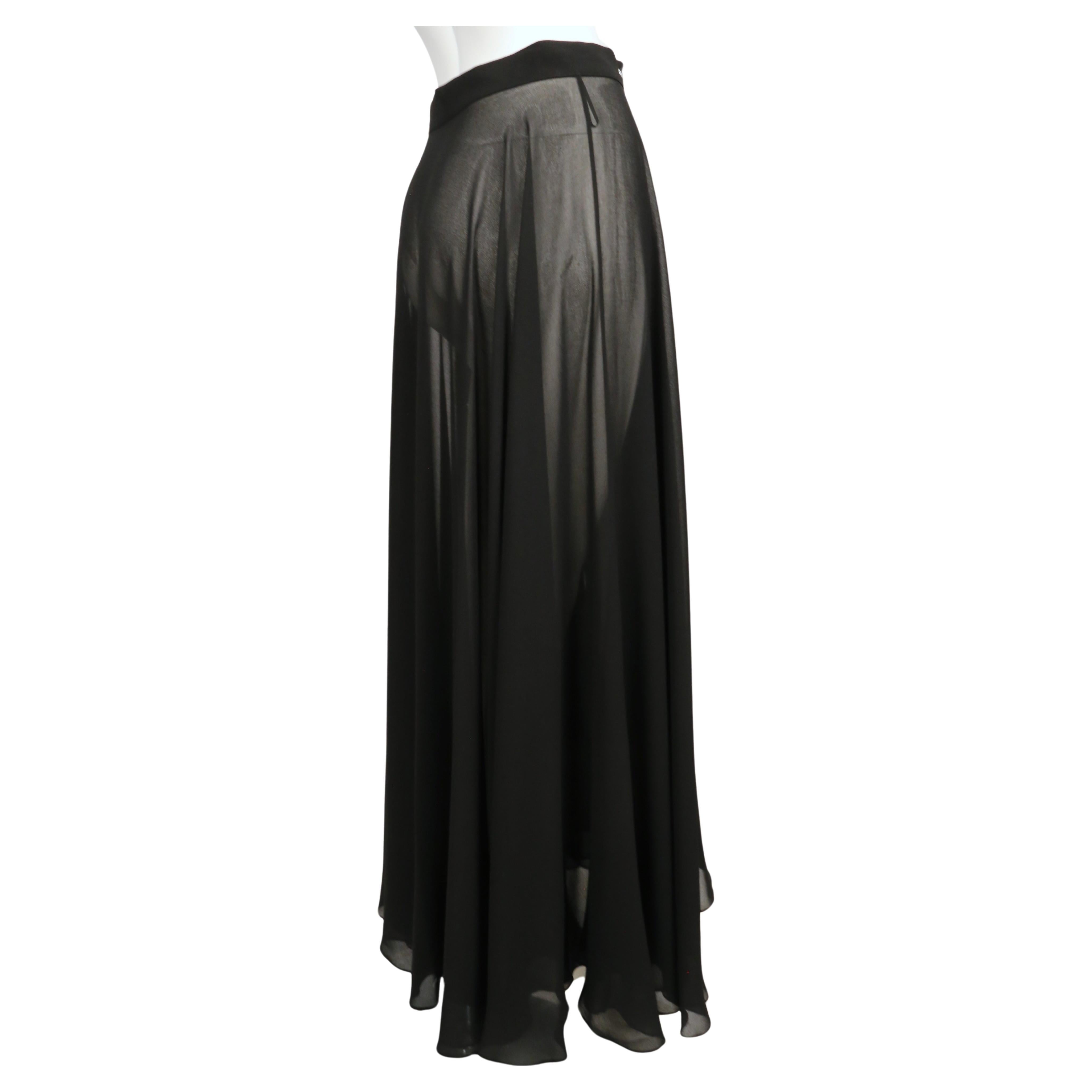 Women's 2000's JEAN PAUL GAULTIER black sheer maxi skirt For Sale