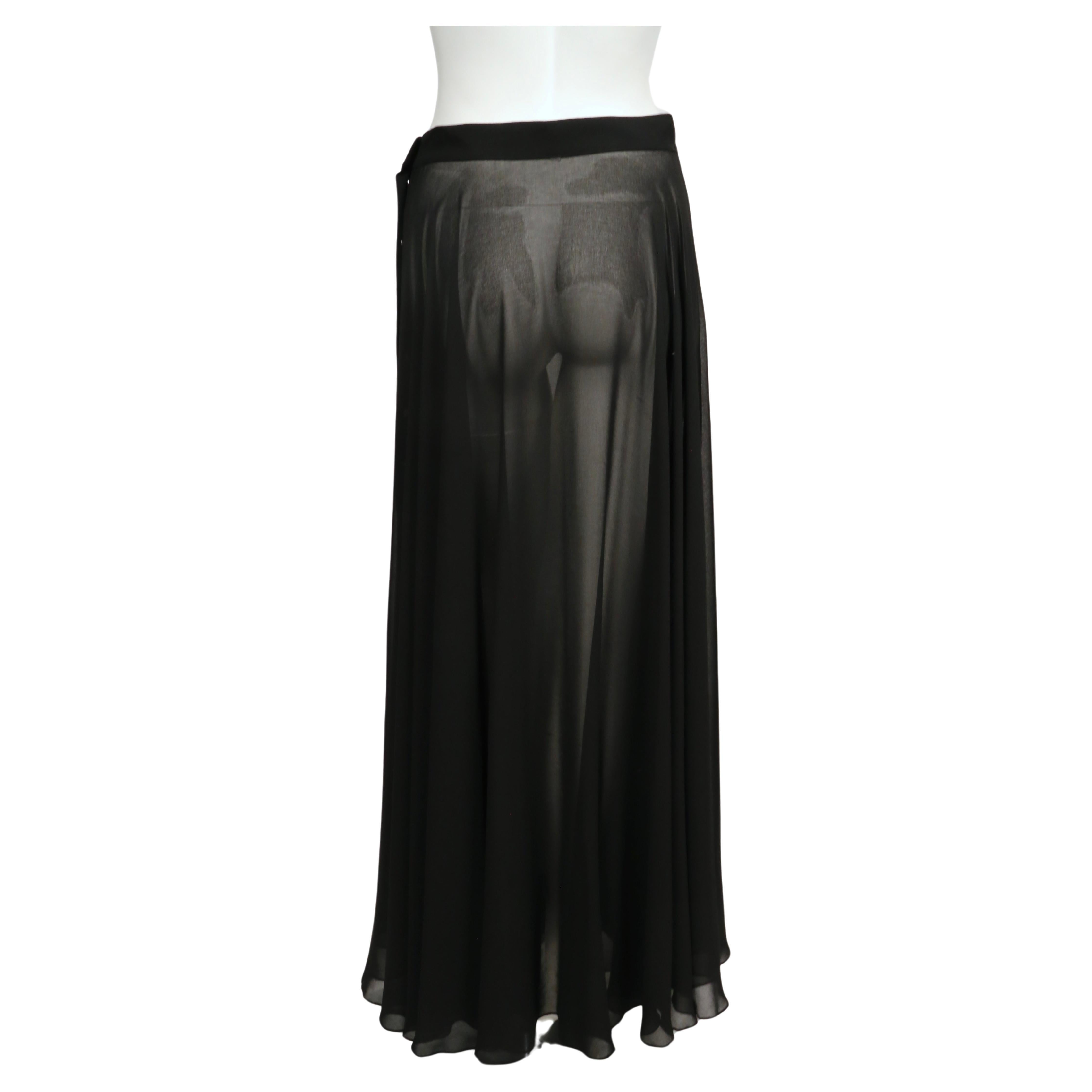 2000's JEAN PAUL GAULTIER black sheer maxi skirt For Sale 1