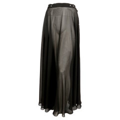 2000 JEAN PAUL GAULTIER maxifalda negra de transparencias