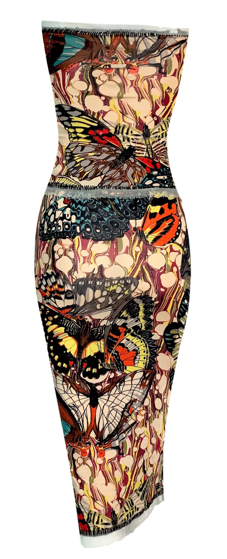 2000's Jean Paul Gaultier CutOut Corset Ties Butterfly Strapless Top