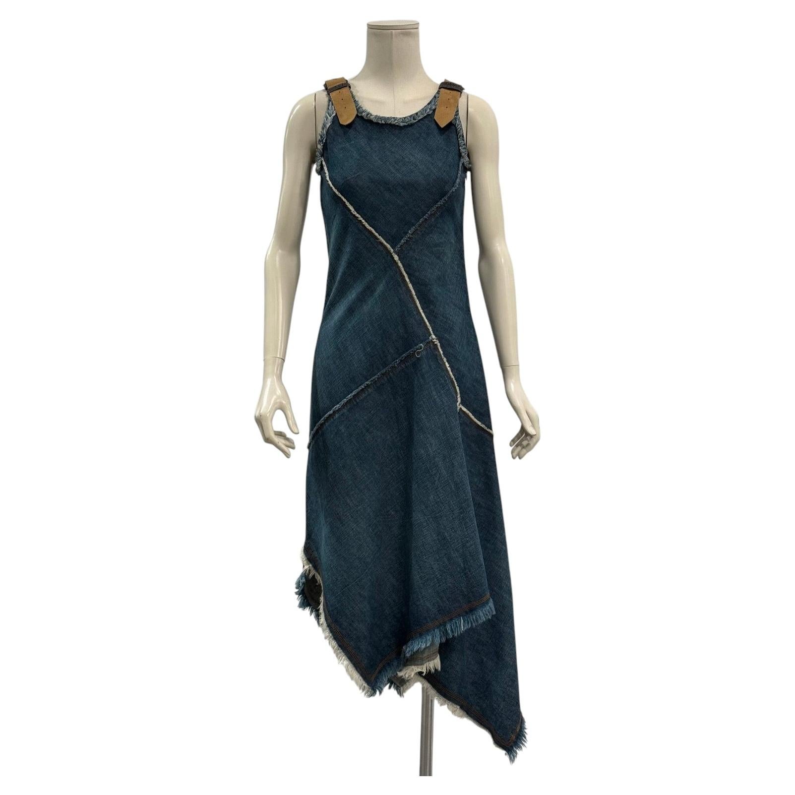 2000s Jean Paul Gaultier denim asymmetrical dress