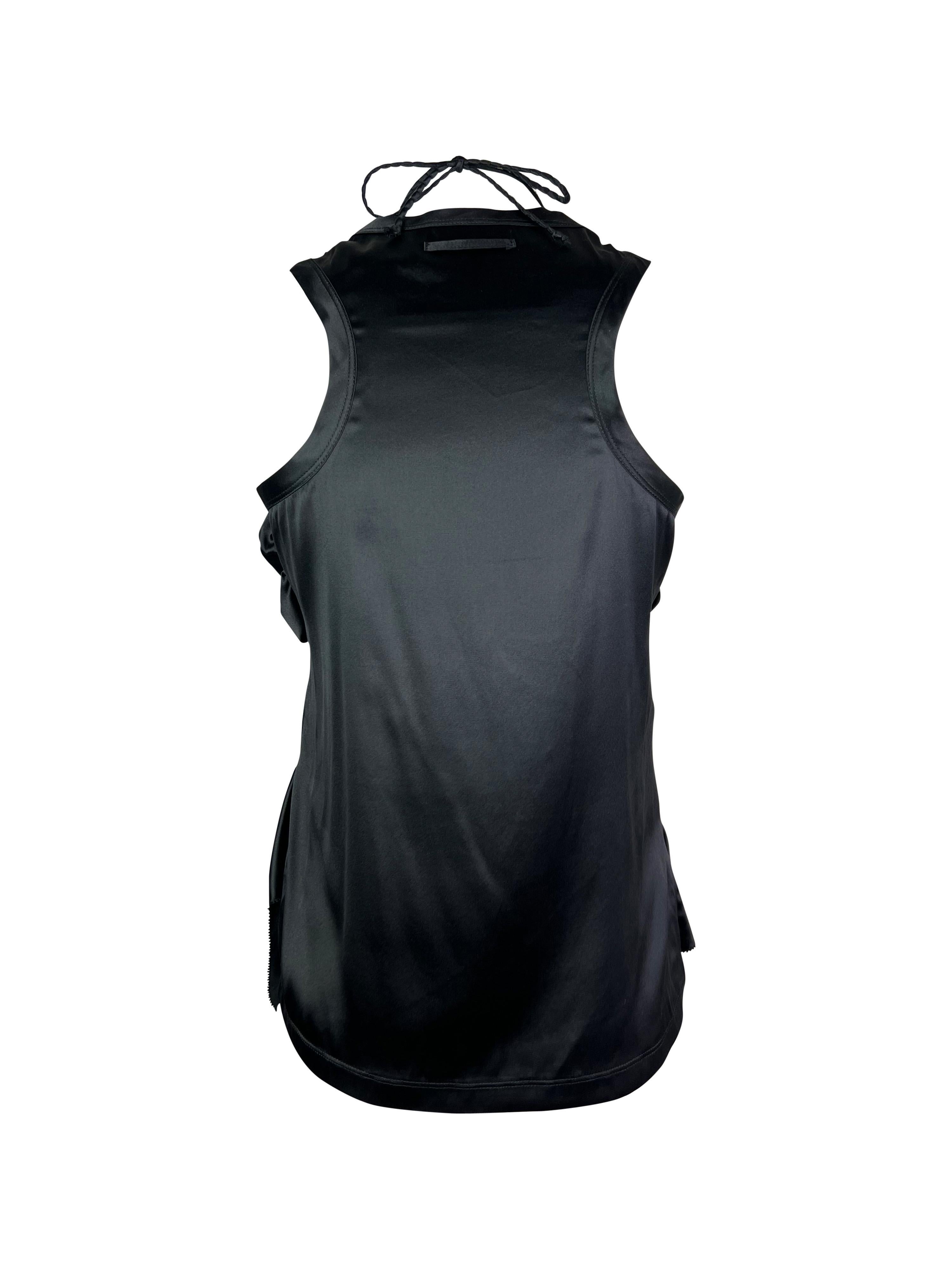 Black 2000s Jean-Paul Gaultier Draped Silk Top For Sale