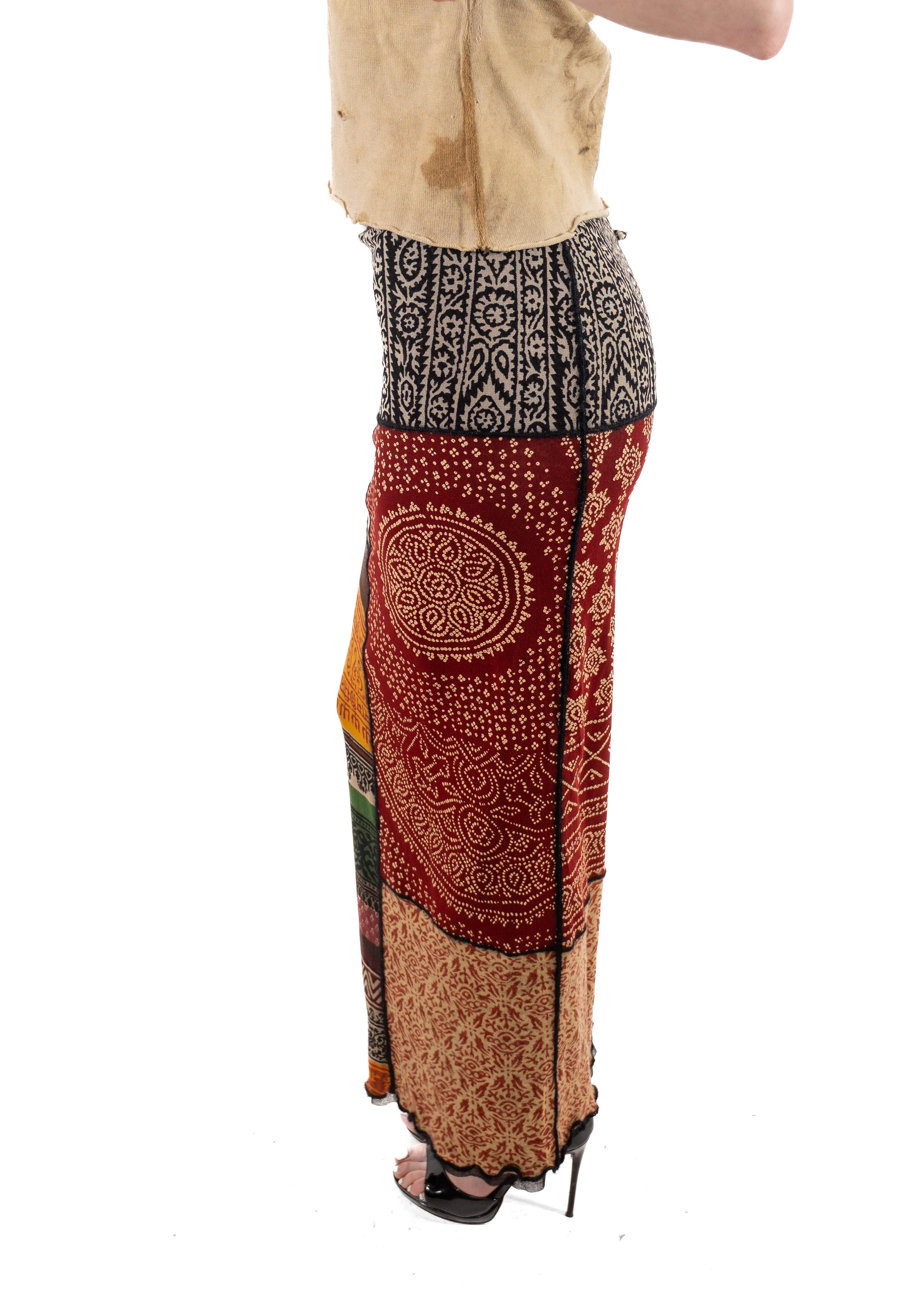 Brown 2000S JEAN PAUL GAULTIER Earth-Tone Nylon Mesh Skirt For Sale