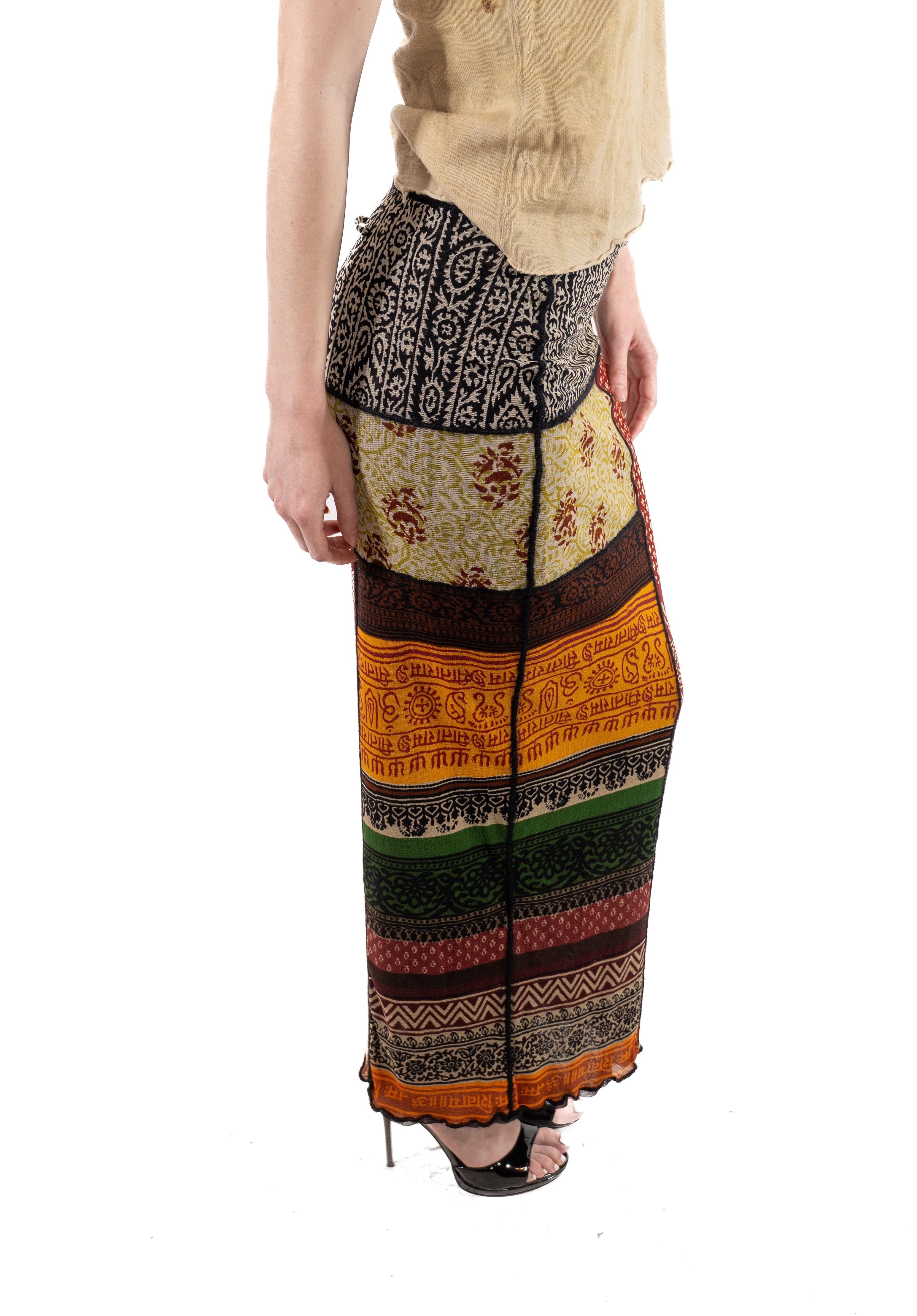 Women's or Men's 2000S JEAN PAUL GAULTIER Earth-Tone Nylon Mesh Skirt For Sale