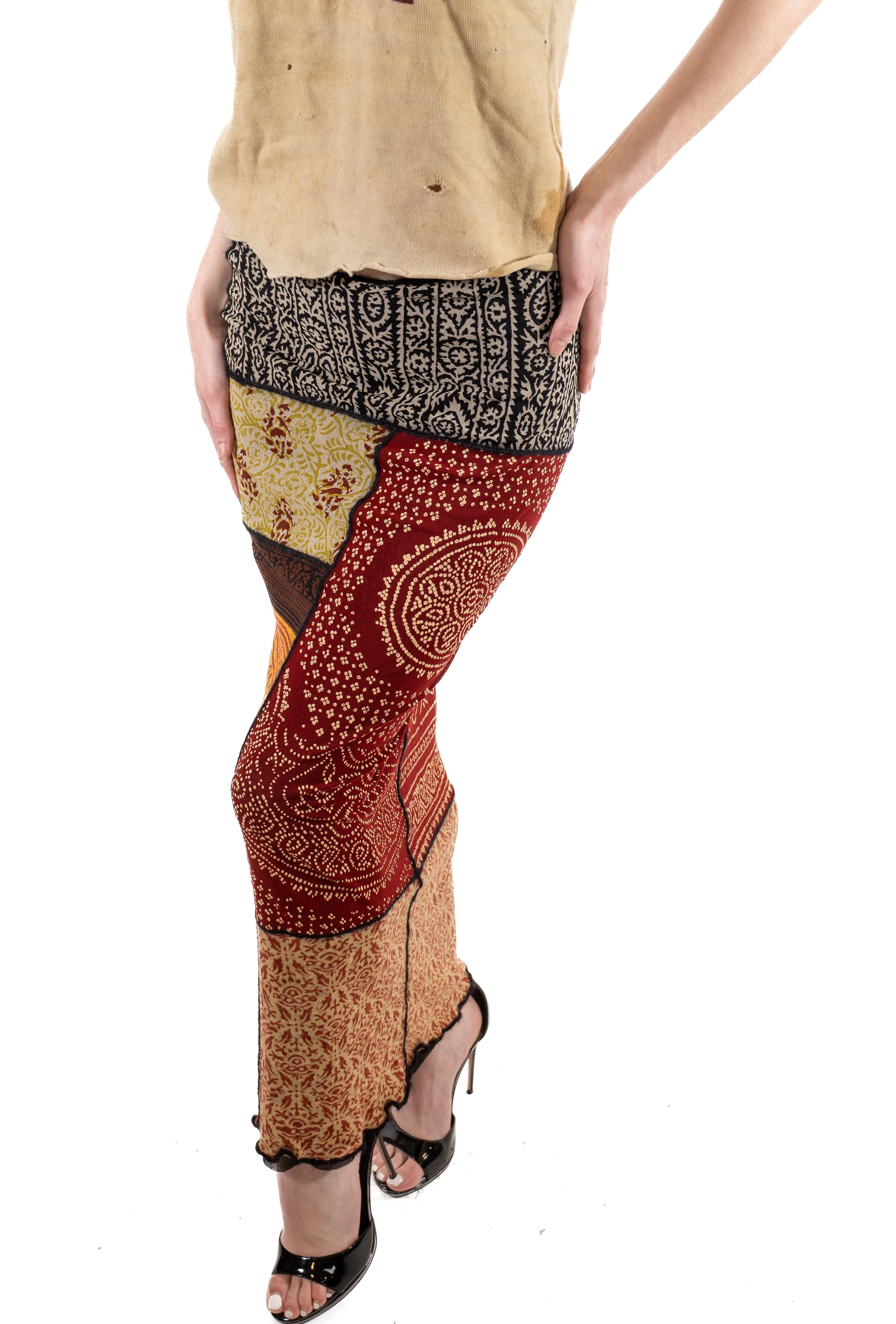 2000S JEAN PAUL GAULTIER Earth-Tone Nylon Mesh Skirt For Sale 1