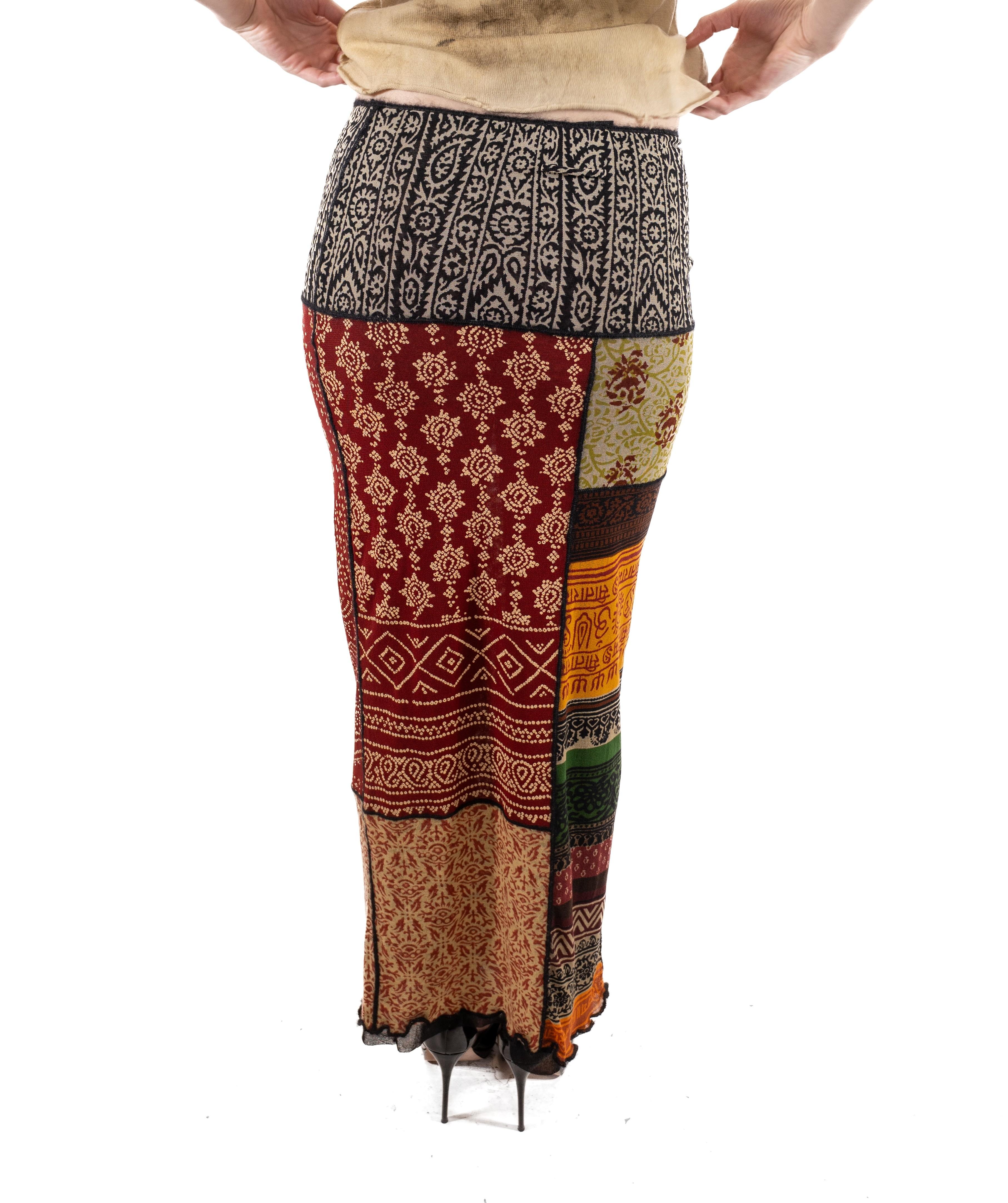 2000S JEAN PAUL GAULTIER Earth-Tone Nylon Mesh Skirt For Sale 3